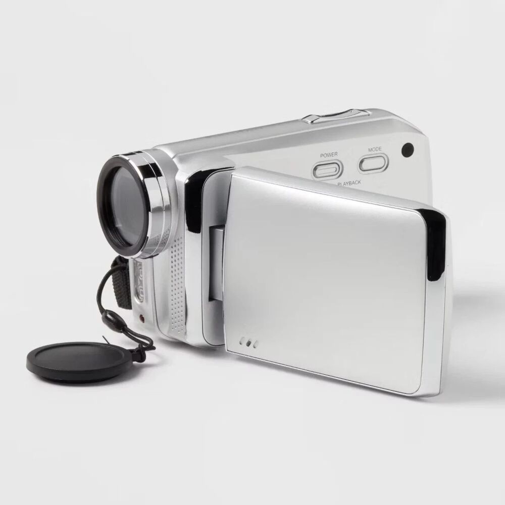 8MP Camcorder - heyday Silver: Built-In Microphone, 512GB Storage, 2.7K Video